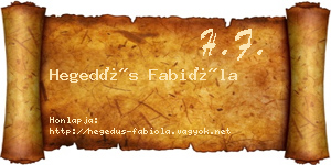 Hegedűs Fabióla névjegykártya